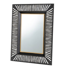 Load image into Gallery viewer, 34.50&quot;H Oversized Modern Black &amp; Gold Metal Wall Mirror
