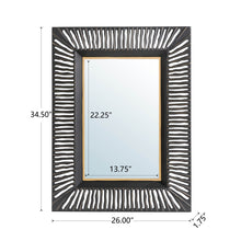 Load image into Gallery viewer, 34.50&quot;H Oversized Modern Black &amp; Gold Metal Wall Mirror
