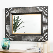 Load image into Gallery viewer, 34.50&quot;H Oversized Modern Black &amp; Gold Metal Wall Mirror
