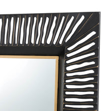 Load image into Gallery viewer, 34.50&quot;H Oversized Modern Black &amp; Gold Metal Wall Mirror
