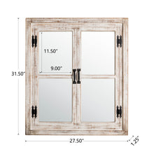 Load image into Gallery viewer, 31.5&quot;H Oversized Farmhouse Wood Window Frame Wall Mirror
