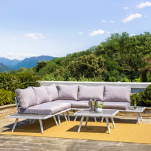 Load image into Gallery viewer, 6 Piece Outdoor Aluminum Conversation Sectional Sofa Set with Cushions
