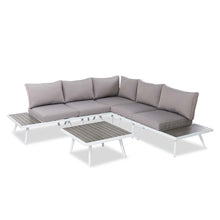 Load image into Gallery viewer, 6 Piece Outdoor Aluminum Conversation Sectional Sofa Set with Cushions
