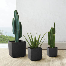 Load image into Gallery viewer, Eco-friendly Large Faux Marble Square Plastic Pot Planters, Set of 3
