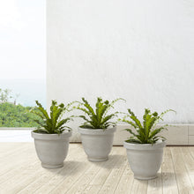 Load image into Gallery viewer, Eco-friendly Large Faux Ceramic Round Polyresin Pot Planters, Set of 3
