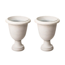 Load image into Gallery viewer, Eco-friendly Large Faux Ceramic Goblet Shaped Plastic Planters, Set of 2
