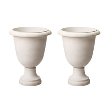 Load image into Gallery viewer, Eco-friendly Large Faux Ceramic Goblet Shaped Plastic Planters, Set of 2
