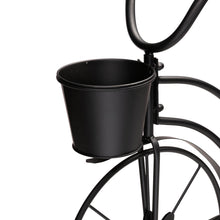 Load image into Gallery viewer, 26&quot;H Hand Painted Black Metal Bicycle Plant Stand
