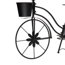 Load image into Gallery viewer, 26&quot;H Hand Painted Black Metal Bicycle Plant Stand
