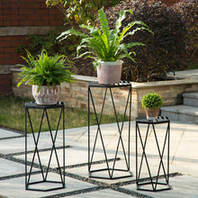 Load image into Gallery viewer, Modern Hexagon Black Metal Plant Stand, Set of 3
