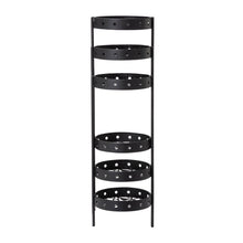 Load image into Gallery viewer, 32&quot;H Foldable 6-Tiered Round Black Metal Plant Stand
