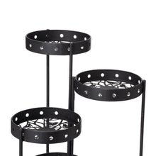 Load image into Gallery viewer, 32&quot;H Foldable 6-Tiered Round Black Metal Plant Stand
