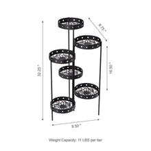 Load image into Gallery viewer, 32&quot;H Foldable 6-Tiered Round Black Metal Plant Stand
