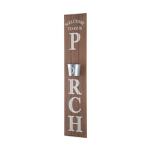 Load image into Gallery viewer, 42&quot;H &quot;WELCOME TO OUR PORCH&quot; Wooden Porch Sign with Metal Planter
