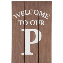 Load image into Gallery viewer, 42&quot;H &quot;WELCOME TO OUR PORCH&quot; Wooden Porch Sign with Metal Planter
