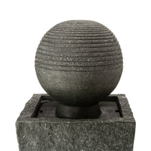 Load image into Gallery viewer, 31.69&quot;H Polyresin Rippling Floating Sphere Pedestal Outdoor Fountain With Pump &amp; LED Light
