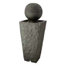 Load image into Gallery viewer, 31.69&quot;H Polyresin Rippling Floating Sphere Pedestal Outdoor Fountain With Pump &amp; LED Light
