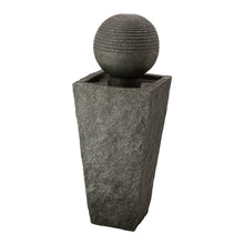 Load image into Gallery viewer, 31.69&quot;H Polyresin Rippling Floating Sphere Pedestal Outdoor Fountain With Pump &amp; LED Light
