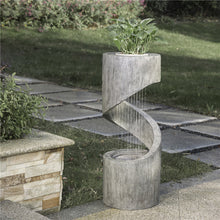 Load image into Gallery viewer, 31.30&quot;H Polyresin Curving Shaped Outdoor Fountain With Pump &amp; LED Light
