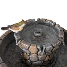 Load image into Gallery viewer, 24.41&quot;H Outdoor 2 Tierd Stone-Like Birdbath Fountain
