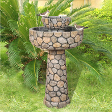 Load image into Gallery viewer, 24.41&quot;H Outdoor 2 Tierd Stone-Like Birdbath Fountain
