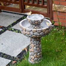 Load image into Gallery viewer, 24.41&quot;H Outdoor 2 Tierd Stone-Like Birdbath Fountain
