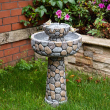 Load image into Gallery viewer, 24.41&quot;H Outdoor 2 Tierd Stone-Like Birdbath Fountain
