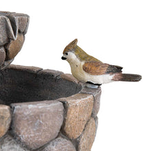 Load image into Gallery viewer, 24.41&quot;H Outdoor 2 Tierd Stone-Like Birdbath Fountain
