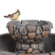 Load image into Gallery viewer, 24.41&quot;H Outdoor 2 Tierd Stone-Like Birdbath Fountain
