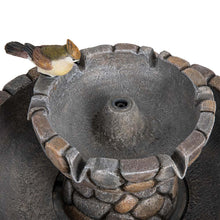 Load image into Gallery viewer, 24.41&quot;H Outdoor 2 Tierd Stone-Like Birdbath Fountain
