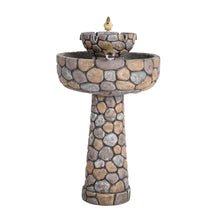 Load image into Gallery viewer, 24.41&quot;H Outdoor 2 Tierd Stone-Like Birdbath Fountain
