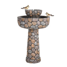 Load image into Gallery viewer, 24.41&quot;H Outdoor 2 Tierd Stone-Like Birdbath Fountain
