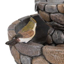 Load image into Gallery viewer, 24.41&quot;H Outdoor 2 Tierd Stone-Like Birdbath Fountain
