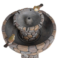 Load image into Gallery viewer, 24.41&quot;H Outdoor 2 Tierd Stone-Like Birdbath Fountain
