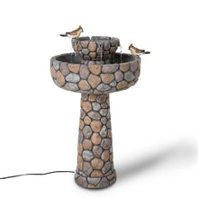 Load image into Gallery viewer, 24.41&quot;H Outdoor 2 Tierd Stone-Like Birdbath Fountain
