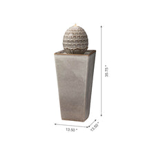 Load image into Gallery viewer, 35.75&quot;H Oversized Sand Beige Artichoke Pedestal Ceramic Fountain with Pump and LED Light
