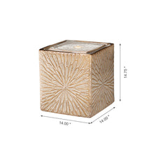 Load image into Gallery viewer, 14.75&quot;H Sand Beige Embossed Pattern Cubic Ceramic Fountain with Pump and LED Light
