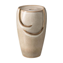 Load image into Gallery viewer, 21.25&quot;H Sand Beige Ceramic Pot Fountain with Pump and LED Light
