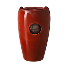 Load image into Gallery viewer, 21.25&quot;H Red Ceramic Pot Fountain with Pump and LED Light
