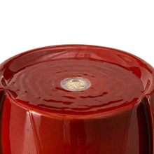 Load image into Gallery viewer, 21.25&quot;H Red Ceramic Pot Fountain with Pump and LED Light
