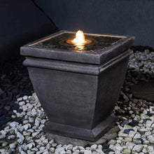 Load image into Gallery viewer, 17.5&quot;H Elegant Stone Sculpture Pattern Polyresin Outdoor Fountain with LED Light and Pump
