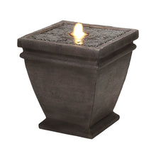 Load image into Gallery viewer, 17.5&quot;H Elegant Stone Sculpture Pattern Polyresin Outdoor Fountain with LED Light and Pump
