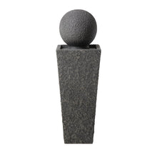 Load image into Gallery viewer, 40.25&quot;H Modern Oversized Geometric Pedestal and Sphere Polyresin Outdoor Fountain with LED Light and Pump
