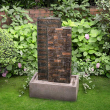 Load image into Gallery viewer, 38.75&quot;H Oversized Low Garden Wall Polyresin Outdoor Fountain with LED Light and Pump
