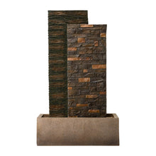 Load image into Gallery viewer, 38.75&quot;H Oversized Low Garden Wall Polyresin Outdoor Fountain with LED Light and Pump
