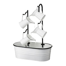 Load image into Gallery viewer, 33.25&quot;H White Enamel Metal Cascading Water Fountain
