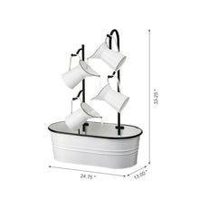 Load image into Gallery viewer, 33.25&quot;H White Enamel Metal Cascading Water Fountain
