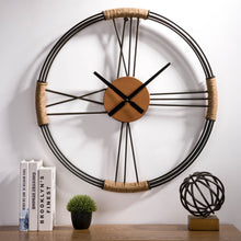 Load image into Gallery viewer, 26.77&quot;D Farmhouse Metal and Rope Wall Clock
