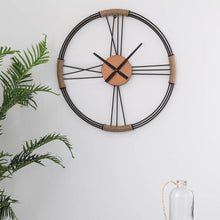 Load image into Gallery viewer, 26.77&quot;D Farmhouse Metal and Rope Wall Clock
