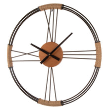 Load image into Gallery viewer, 26.77&quot;D Farmhouse Metal and Rope Wall Clock
